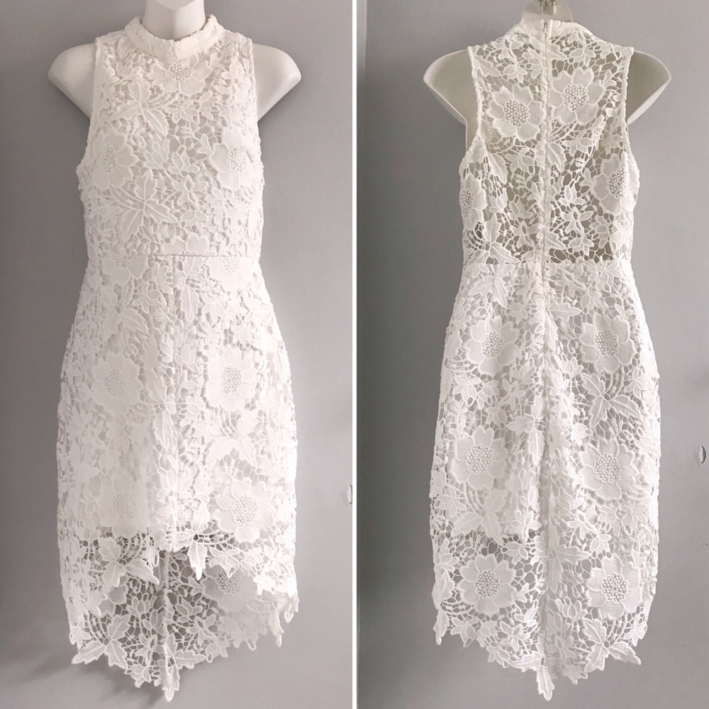 ASTR the Label White Samantha High Neck Dress • M - Picture 2 of 7